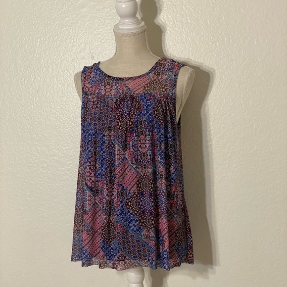 Bobbie Brooks Multi Color Sheer Lined Tank Top - Picture 4 of 7